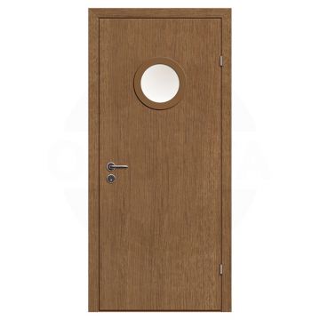 Дверь техническая деревянная со стеклом одностворчатая (Шпон) серия Интер мод.10