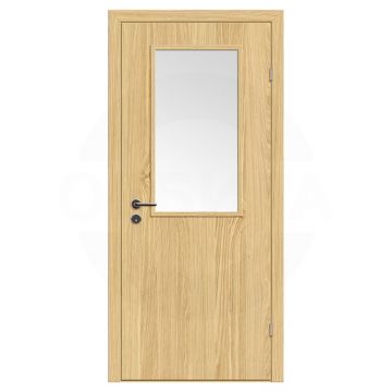 Дверь техническая деревянная со стеклом одностворчатая (Экошпон) серия Интер мод.09