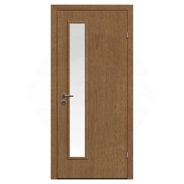 Дверь техническая деревянная со стеклом одностворчатая (Шпон) серия Интер мод.05