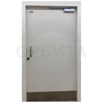 Дверь белая CPL одностворчатая глухая с металлической угловой коробкой