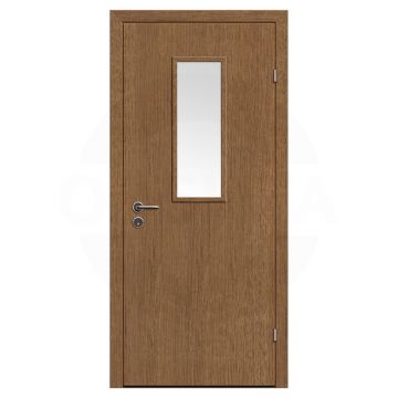 Дверь техническая деревянная со стеклом одностворчатая (Шпон) серия Интер мод.03
