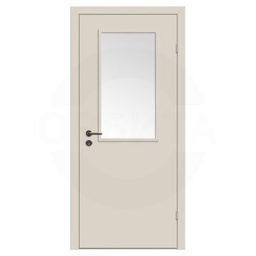 Дверь техническая деревянная со стеклом одностворчатая (Окрашенная) серия Интер мод.09